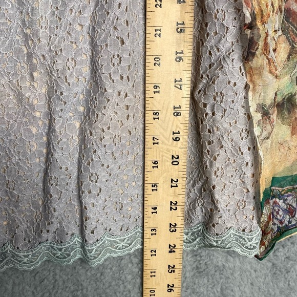 Sundance silk long sleeve sheer floral artsy lace art to wear abstract medium - Picture 8 of 11
